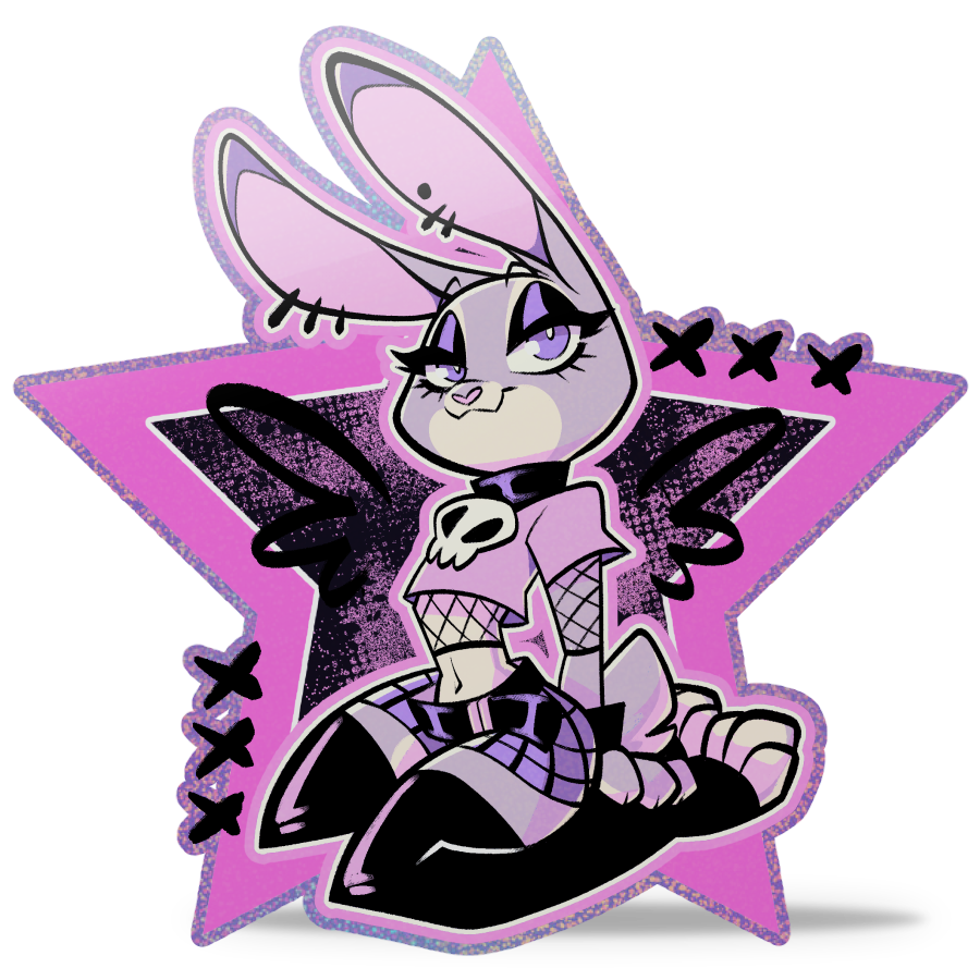 Goth Judy Glitter Sticker