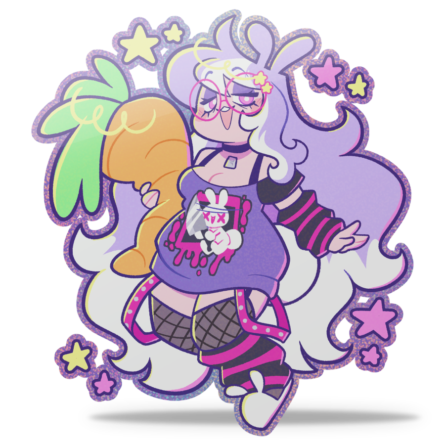 Human Huni Bun Glitter Sticker