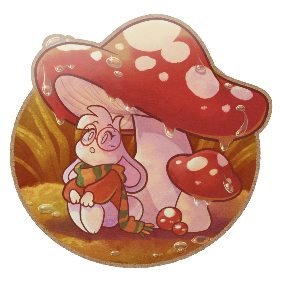 HuniBun Mushroom Hideaway Kraft Sticker