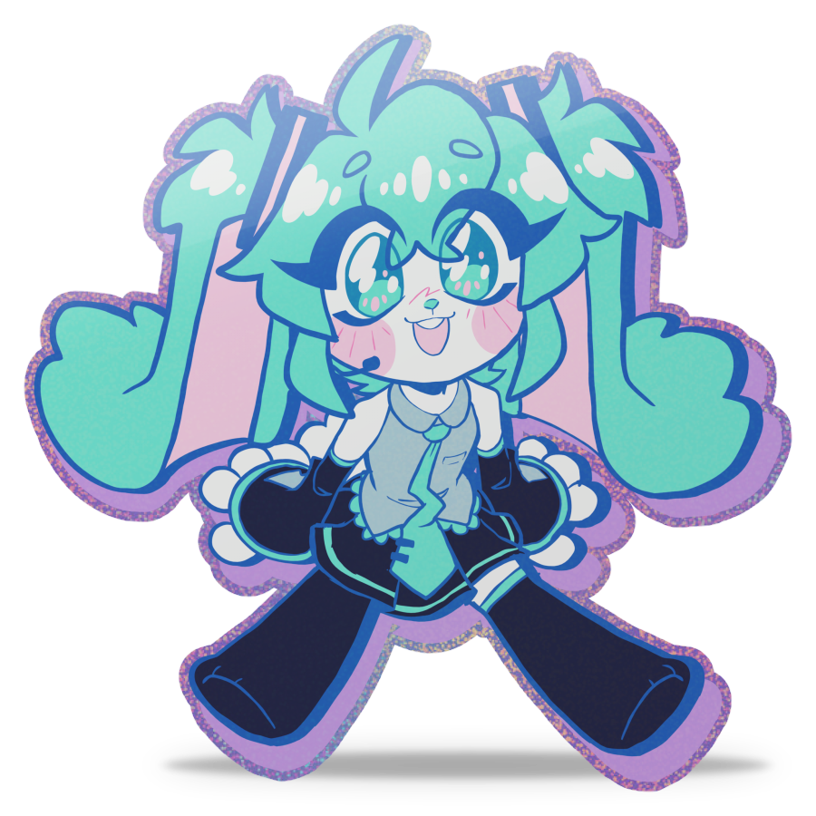Bunny Miku Glitter Sticker
