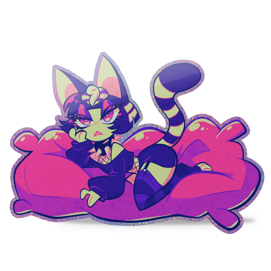 Goth Ankha Glitter Sticker