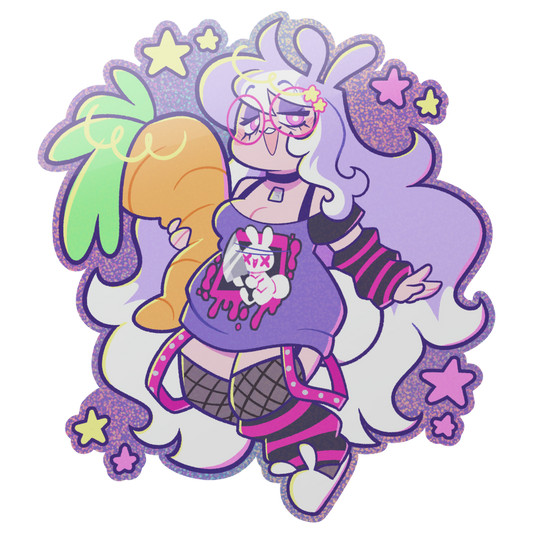 Human Huni Bun Glitter Sticker