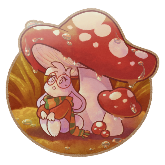 HuniBun Mushroom Hideaway Kraft Sticker