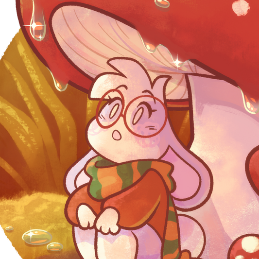 HuniBun Mushroom Hideaway Kraft Sticker