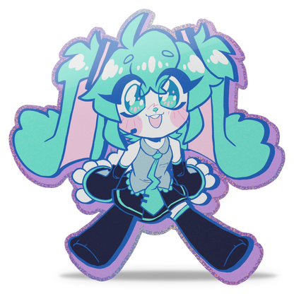 Bunny Miku Glitter Sticker