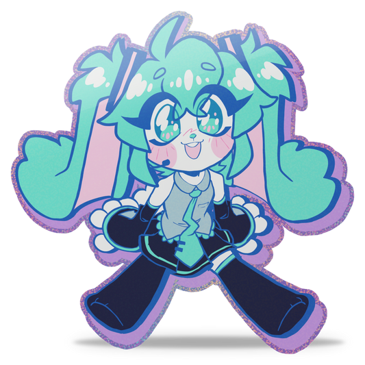 Bunny Miku Glitter Sticker