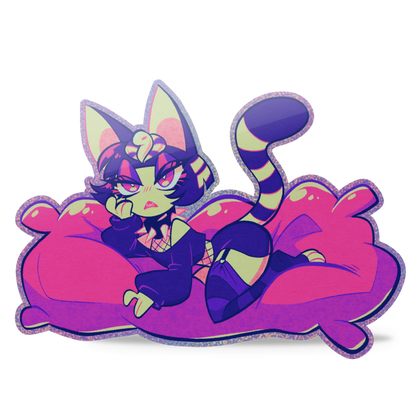 Goth Ankha Glitter Sticker