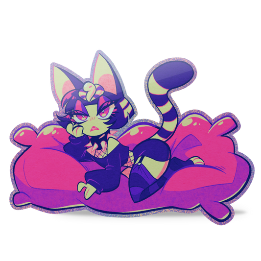 Goth Ankha Glitter Sticker