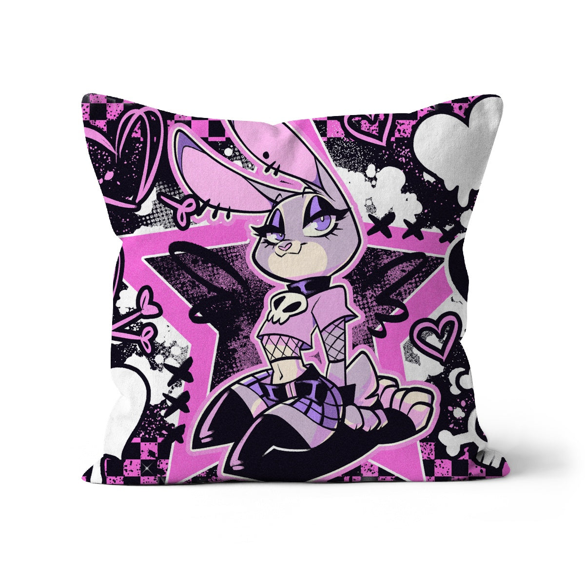 Bat Pattern Purple Halloween Gothic Throw Pillow